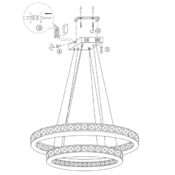 Suspension LED KRYS en métal chrome et cristal – Image 6