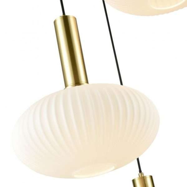 Suspension OPALE en métal doré et verre blanc – Image 5