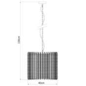 Suspension PAMPS en métal chrome et pampilles en cristal – Image 2