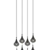 Suspension Lucide Tears 8xG4/1.5w (3000k) 49.5cm,noir