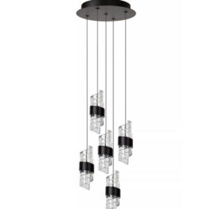 Suspension Lucide dim Kligande 5x8w (2700k) 30cm,noir