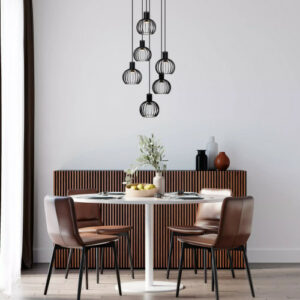 Suspension cascade Lucide Mikaela 6xE14 35cm,noir