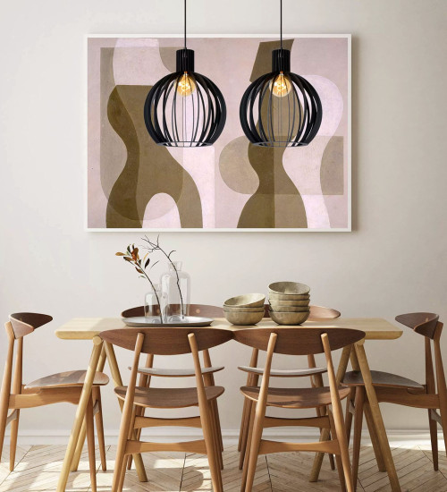 Suspension barre Lucide Mikaela 2xE27 90cm,noir