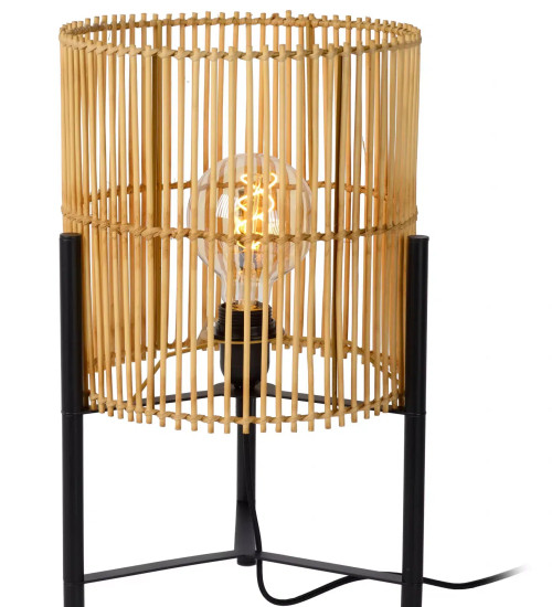 Lampe de table Lucide Jantine 1xE27,bois clair – Image 2