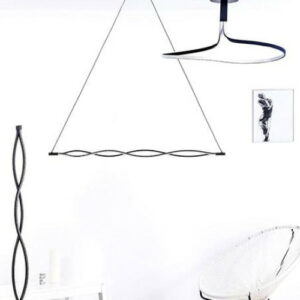 Plafonnier design LED WONDERFUL en métal noir mat