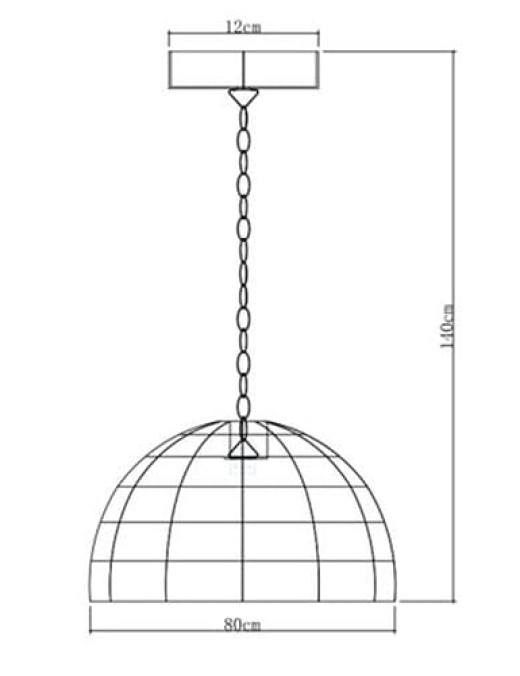 Suspension BALI (D80cm) noire en matière naturelle – Image 2