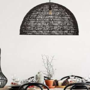 Suspension BALI (D80cm) noire en matière naturelle