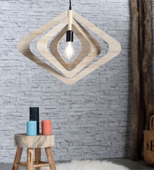 Suspension design KOTO en fibres de bois clair