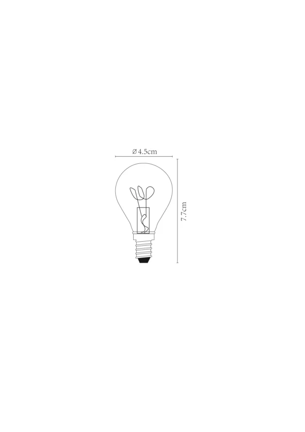 Ampoule filament led Lucide E14 P45 3w (2200k) – Image 4
