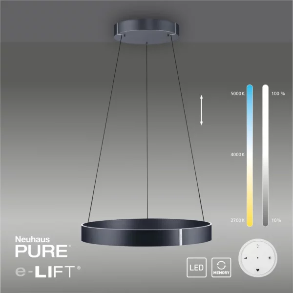 Suspension PURE E-CLIPSE LED, Design Moderne et Télécommande