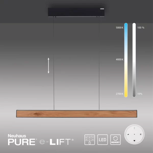 Suspension LED PURE E-MOTION, Design Moderne et Télécommande