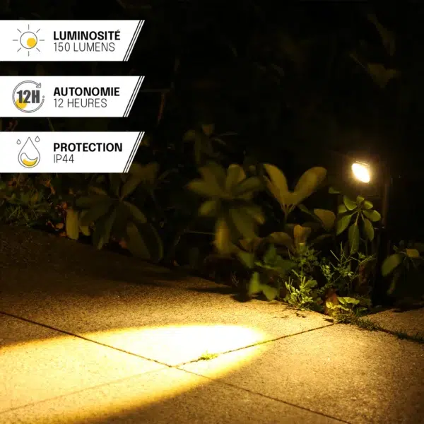 Spot solaire à piquer 150lm (RGB) IP44,noir – Image 2