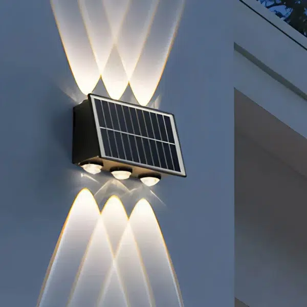 Applique solaire Triple éclairage 300lm 3000k IP65,noir – Image 6