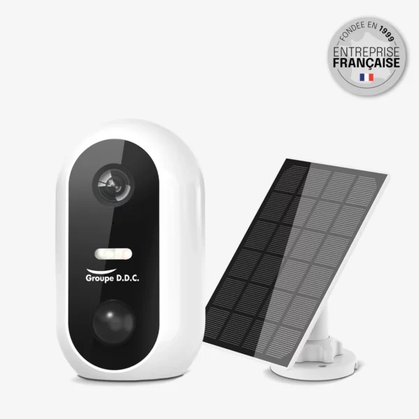 Caméra extérieure solaire wifi IP65,blanc