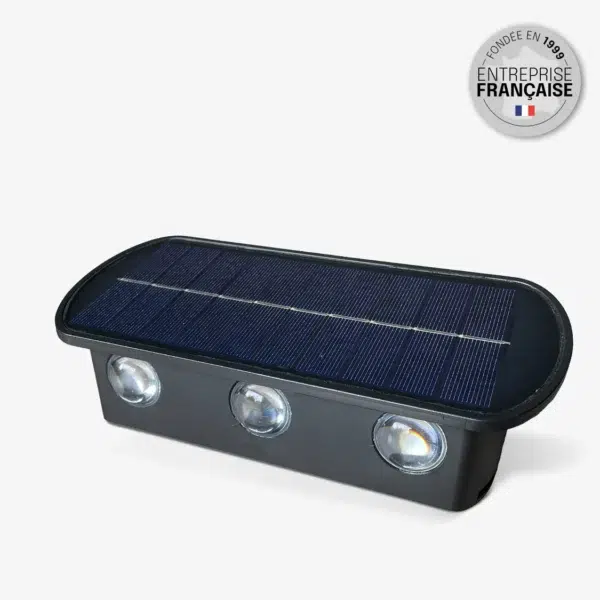 Applique solaire Triple éclairage 300lm RGB IP65,noir
