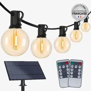 Guirlande solaire/filaire 8x80lm (3000k) IP65 5m