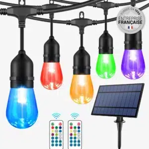 GUIRLANDE SOLAIRE MULTICOLORE RECHARGEABLE