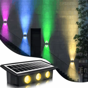 Applique solaire double éclairage 300lm (RGB) IP65,noir