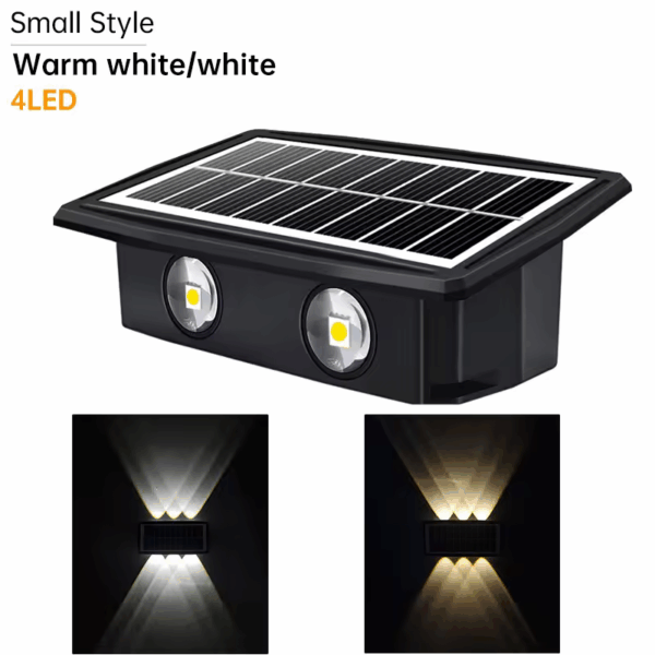 Applique solaire double éclairage 300lm (RGB) IP65,noir – Image 2