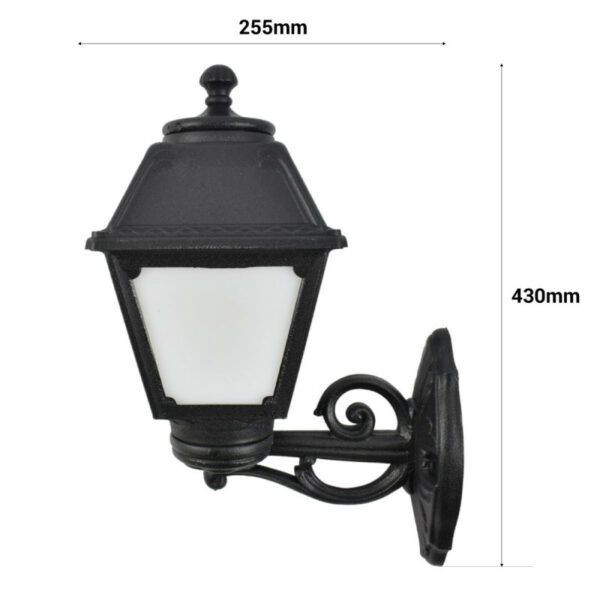 Applique Fumagalli murale Bisso/Mary 1xE27 IP55,noir – Image 2