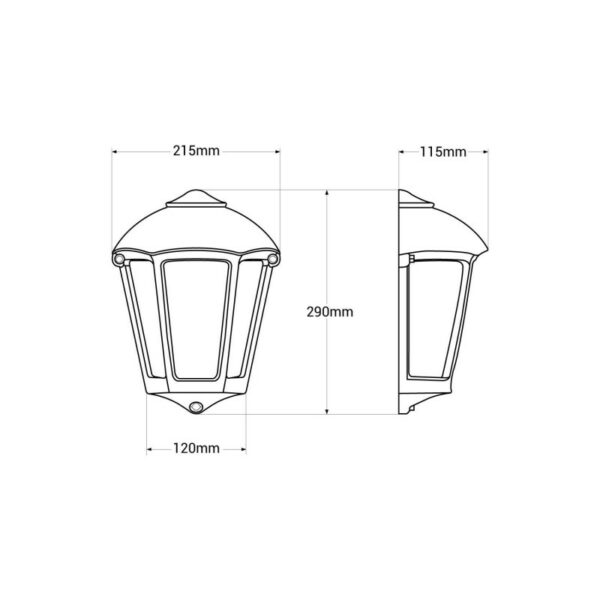 Applique Fumagalli murale Fabio 1xE27 IP55,noir – Image 4