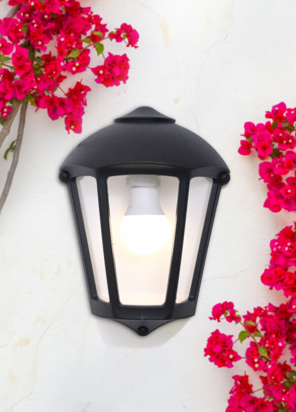 Applique Fumagalli murale Fabio 1xE27 IP55,noir