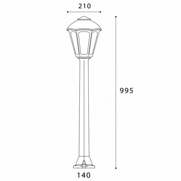Potelet Fumagalli Giaffa/Giampy 1xE27/6w (2700k) IP55,noir – Image 3