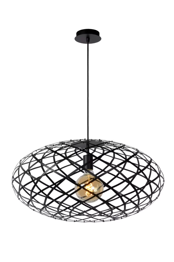 Suspension Lucide Wolfram 1xE27 65cm,noir