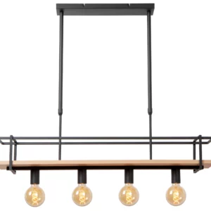 Suspension barre Lucide Milonga 4xE27 100cm,noir