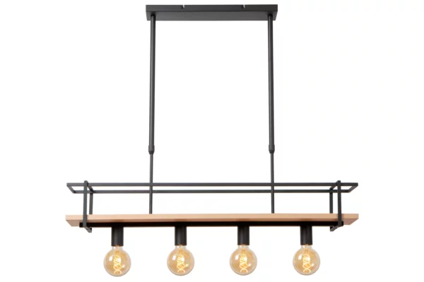 Suspension barre Lucide Milonga 4xE27 100cm,noir