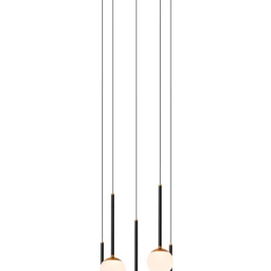 Suspension Lucide dim Calina 5x8.2w (2700k) 42cm,noir