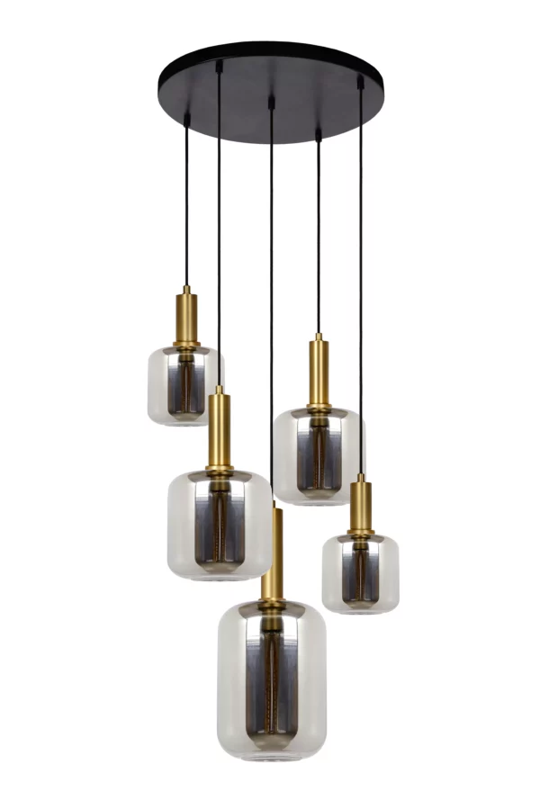 Suspension Lucide Joanet 5xE27 66cm,fumé – Image 2