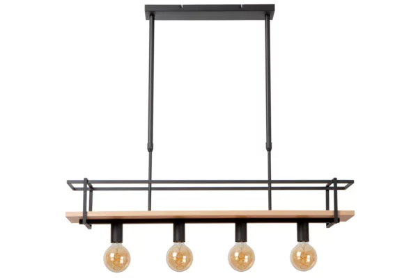 Suspension barre Lucide Milonga 4xE27 100cm,noir – Image 2