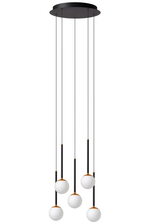 Suspension Lucide dim Calina 5x8.2w (2700k) 42cm,noir – Image 2
