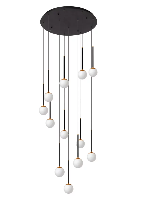 Suspension Lucide dim Calina 12x7.7w (2700k) 69.9cm,noir – Image 3