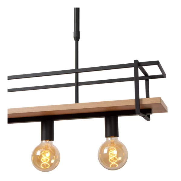 Suspension barre Lucide Milonga 4xE27 100cm,noir – Image 4