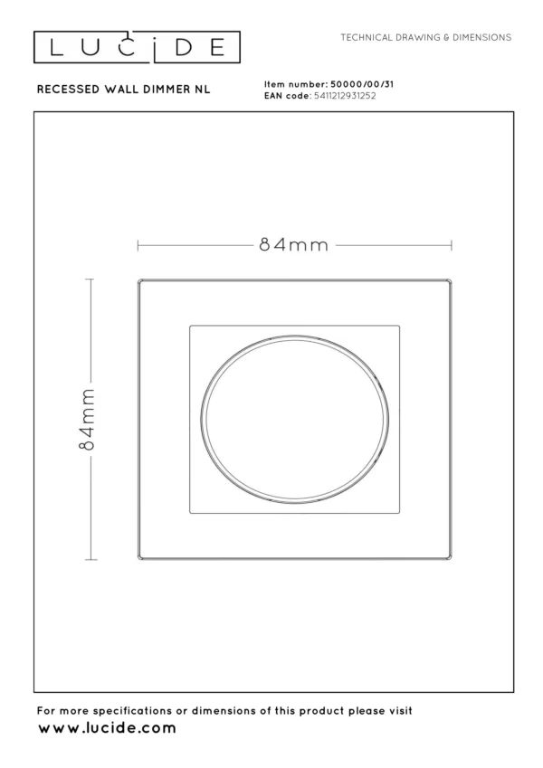 Variateur led Lucide rotatif coupe phase 5-300w,blanc – Image 6