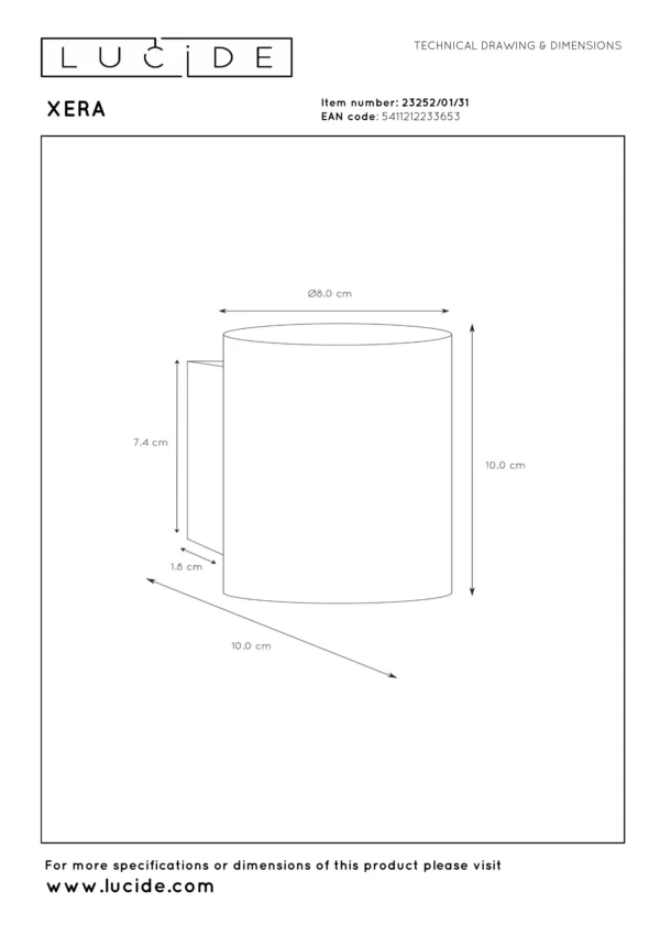 Applique Lucide murale rond Xera 1xG9,blanc – Image 8