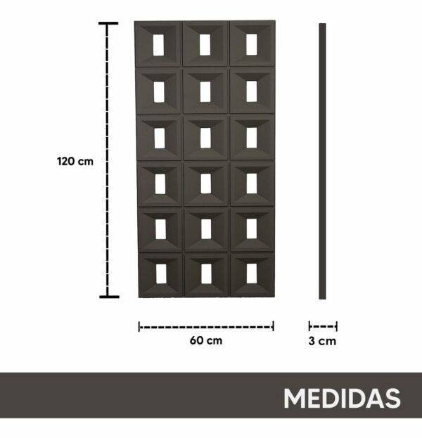 Plaque murale 3D PU-06-1 120x60cm,noir