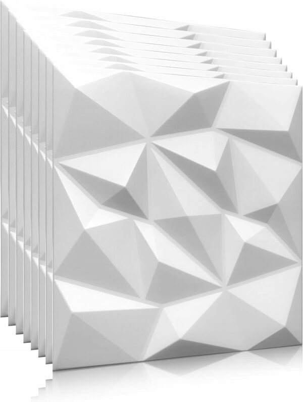 Panneau Mural Decoratif 3D  50x50 cm Brylant 12 m², 48 pièces, blanc – Image 5
