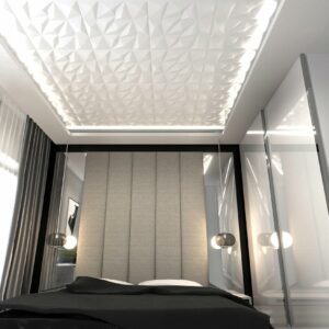 Panneau Mural Decoratif 3D  50x50 cm Brylant 12 m², 48 pièces, blanc