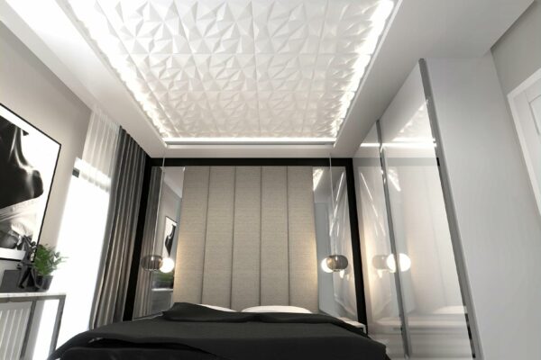 Panneau Mural Decoratif 3D  50x50 cm Brylant 12 m², 48 pièces, blanc