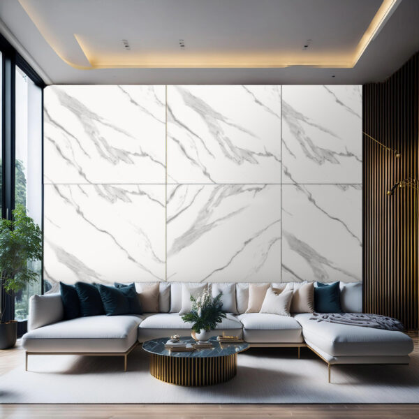 Plaque murale PVC LJ50003T 122x280cm,marbre blanc