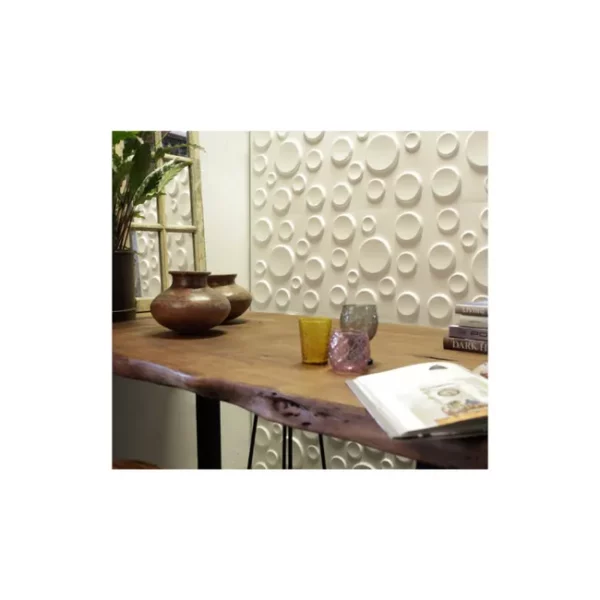 Plaque murale PVC 3D D083 50x50cm lot de 4,blanc – Image 2