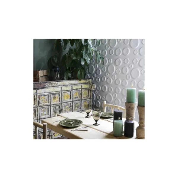 Plaque murale PVC 3D D083 50x50cm lot de 4,blanc – Image 3