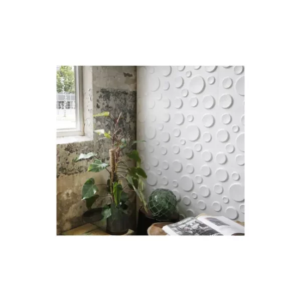 Plaque murale PVC 3D D083 50x50cm lot de 4,blanc – Image 4