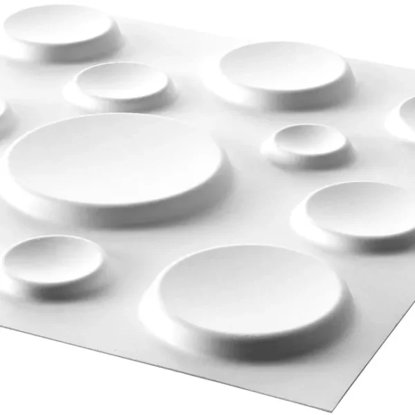 Plaque murale PVC 3D D083 50x50cm lot de 4,blanc – Image 5