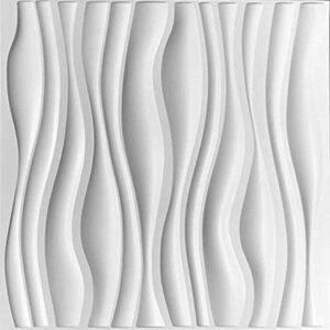 Plaque murale PVC 3D D088 50x50cm lot de 4,blanc