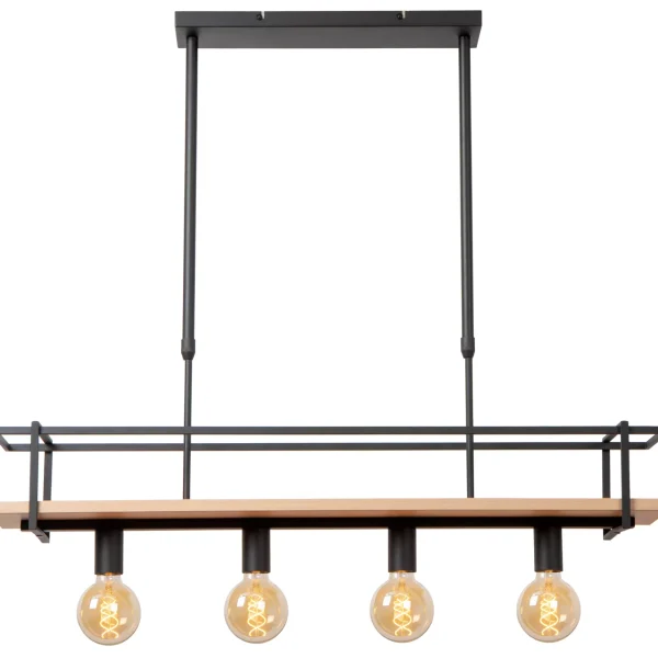 Suspension barre Lucide Milonga 4xE27 100cm,noir
