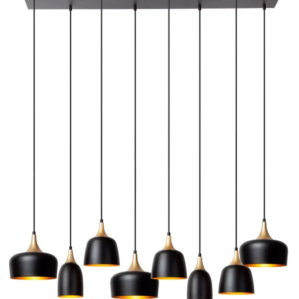 Suspension barre Lucide Chayanne 8xE14 115cm,noir